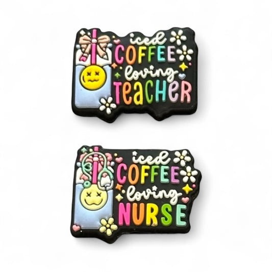 Coffee Loving Nurse Teacher Silicone Focal Bead