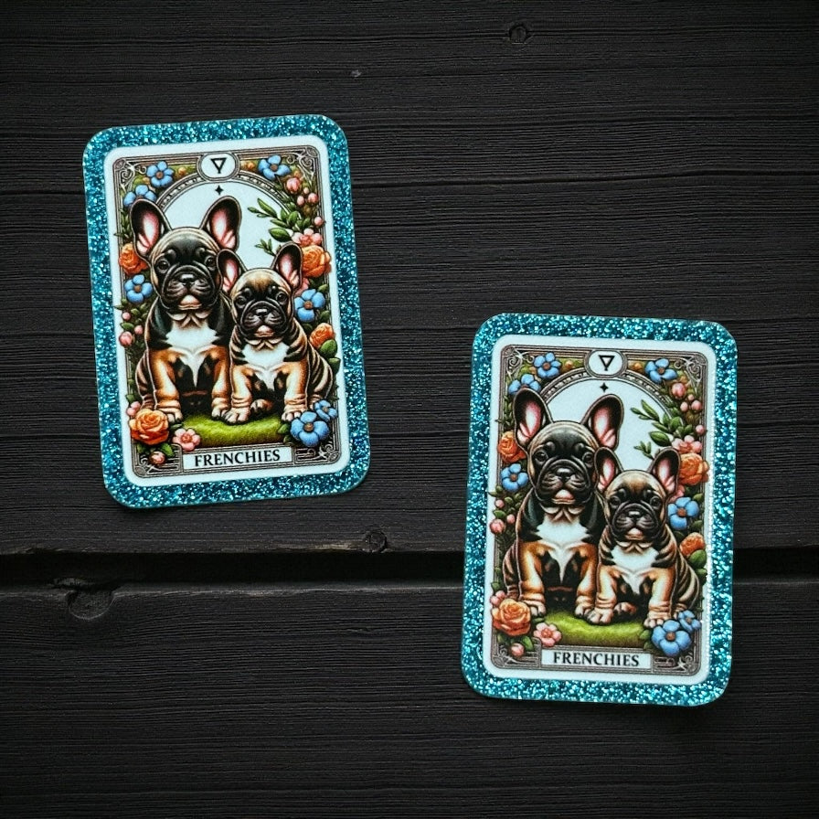 Dog French Bulldog Glitter Acrylic Flatback