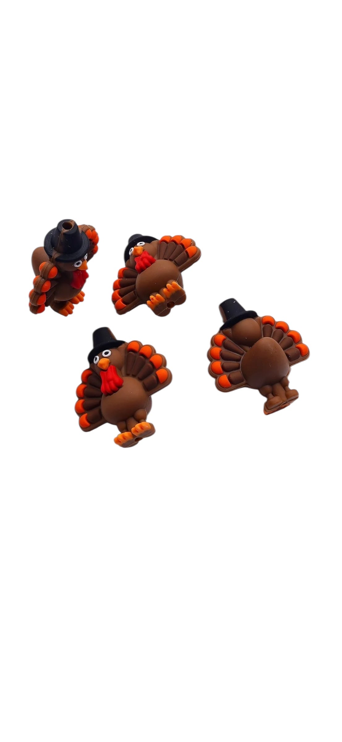 Thanksgiving Turkey 3D Silicone Focal Bead