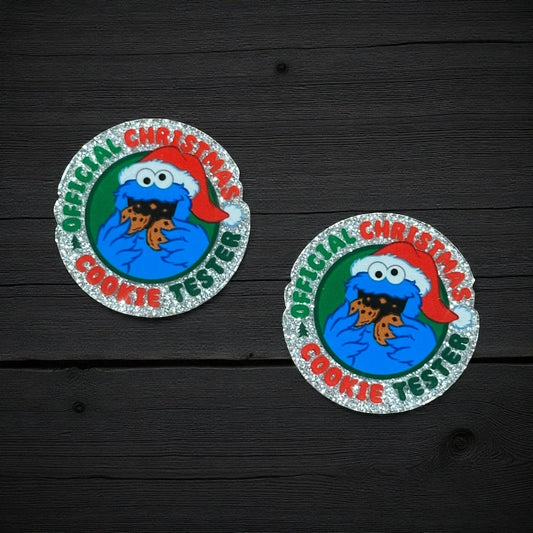 Christmas Cookie Tester Glitter Acrylic Flatback