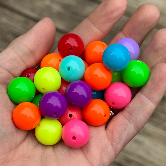 16mm Acrylic Neon Beads Mix