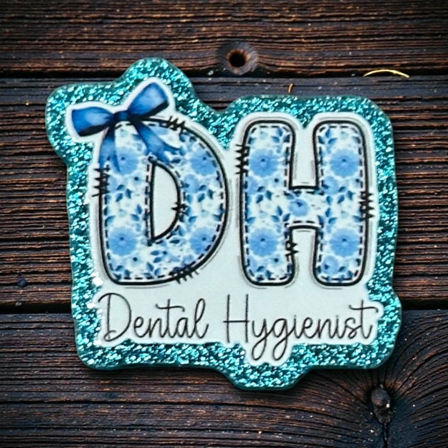 Dental Hygienist Glitter Acrylic Flatback