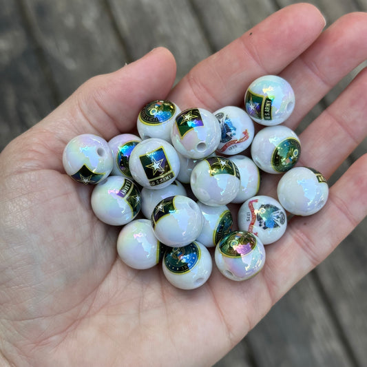 Military 16mm Acrylic Beads