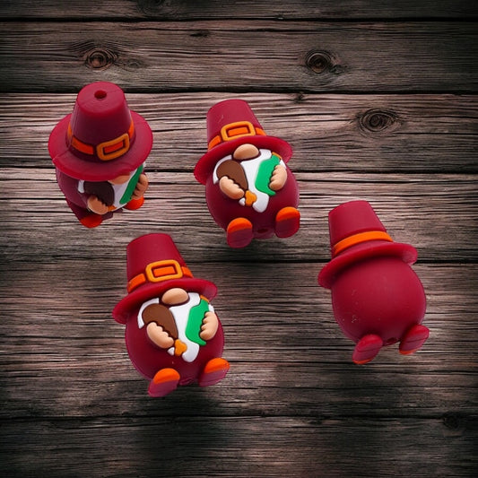 Gnome Thanksgiving 3D Silicone Focal Bead