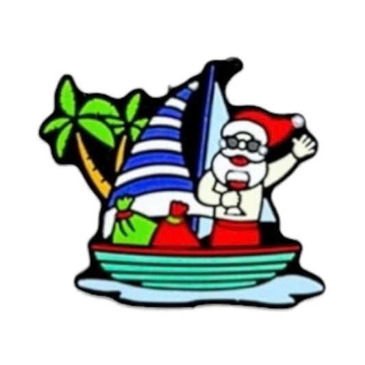 Christmas Santa Beach Boat Silicone Focal Bead