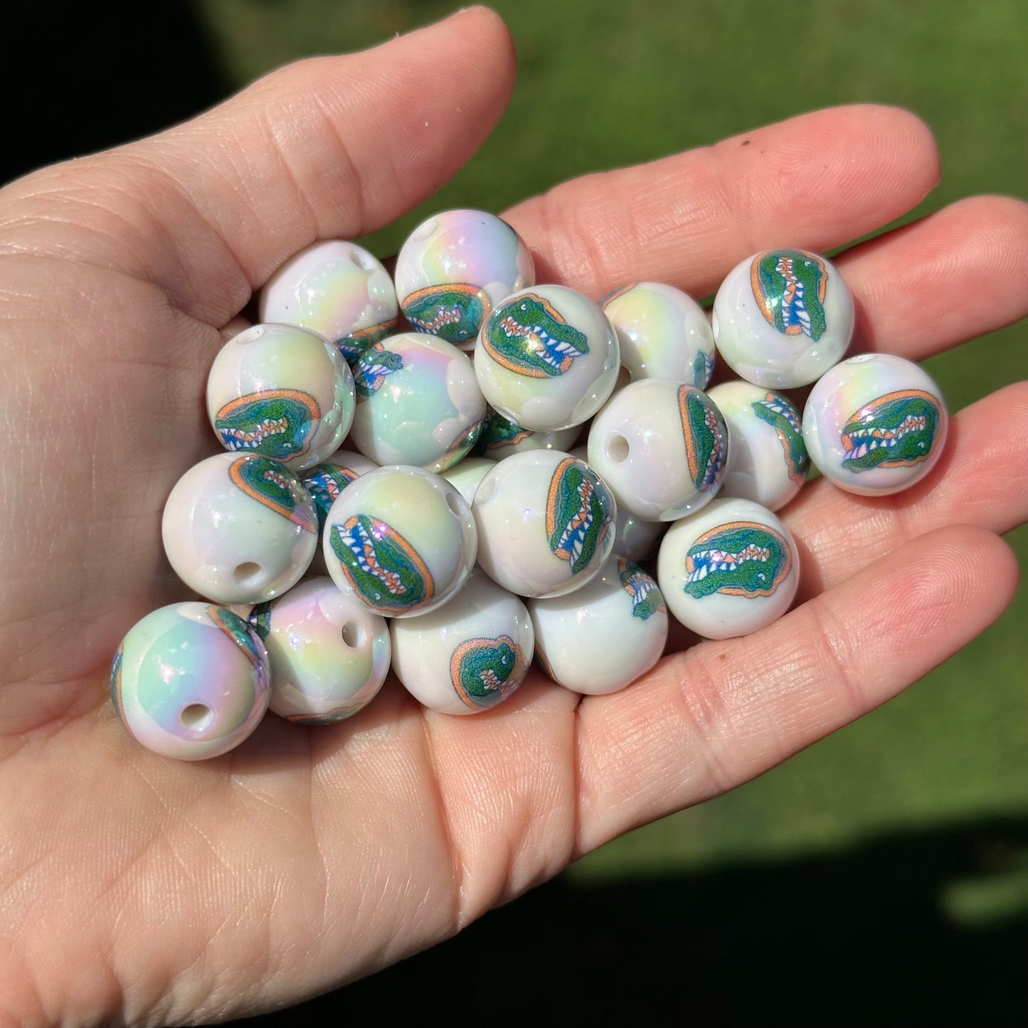 College Football 16mm Acrylic Beads