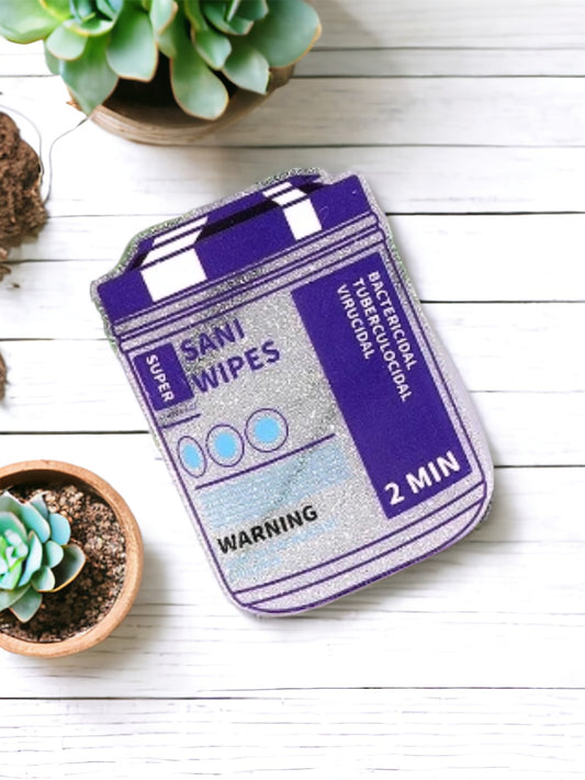 Sani Wipes Acrylic Flatback Glitter