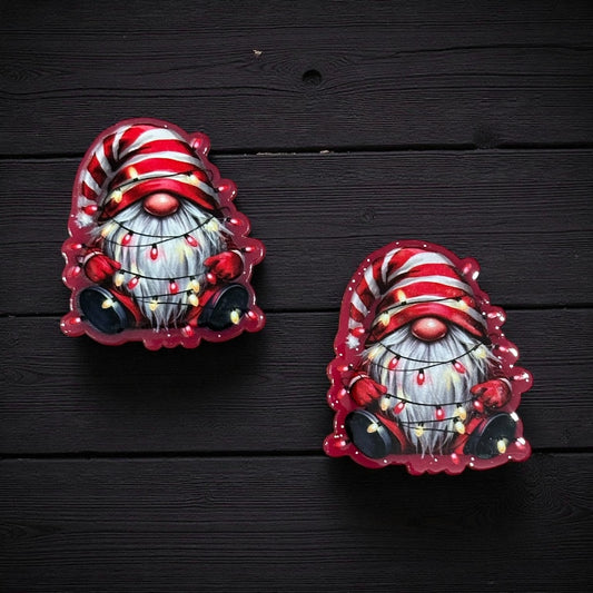 Christmas Gnome Glitter Acrylic Flatback