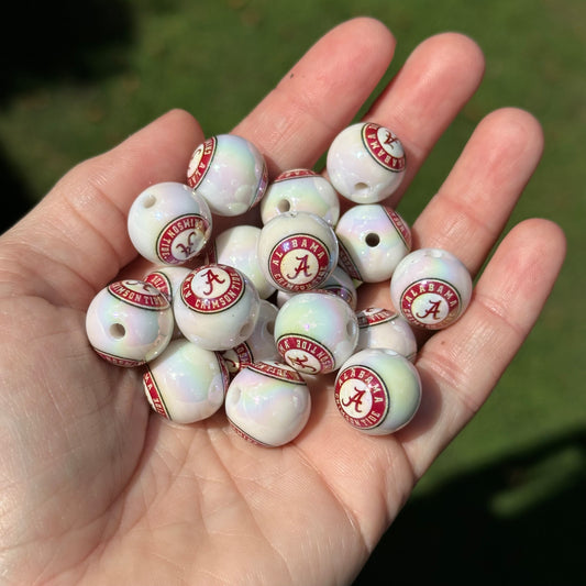 College Football 16mm Acrylic Beads