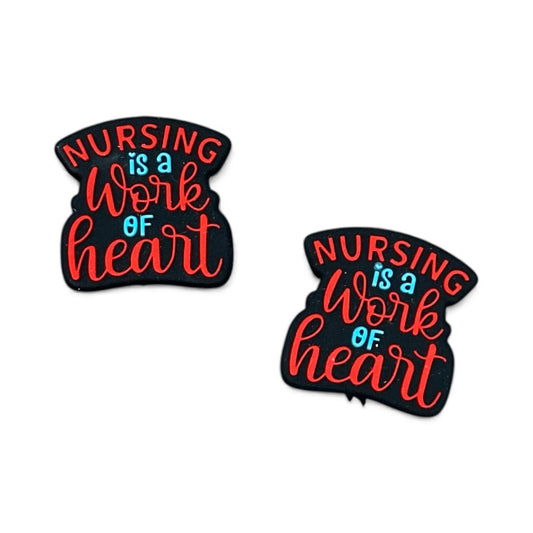 Nursing is a Work of Heart Silicone Focal Bead