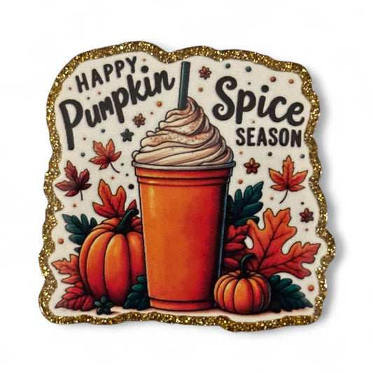Pumpkin Spice Season Glitter Flatback