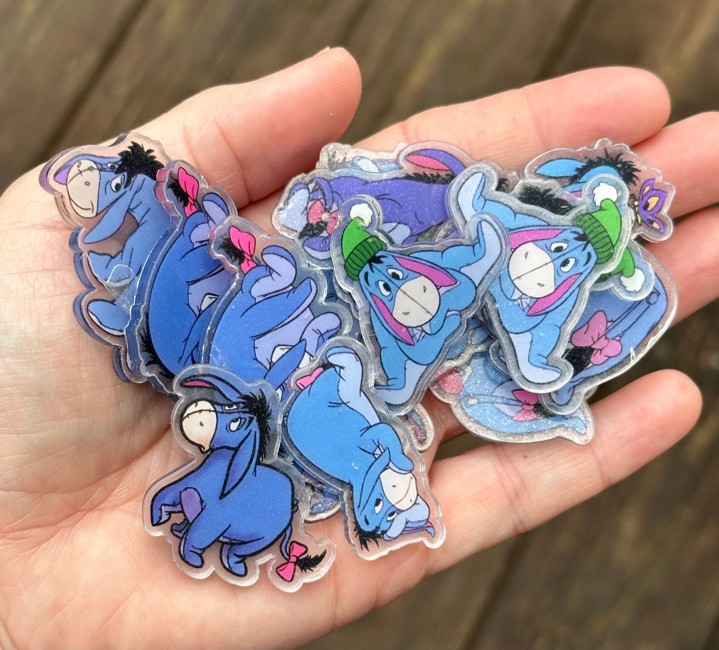 4cm Clear Donkey Acrylics Set of 10