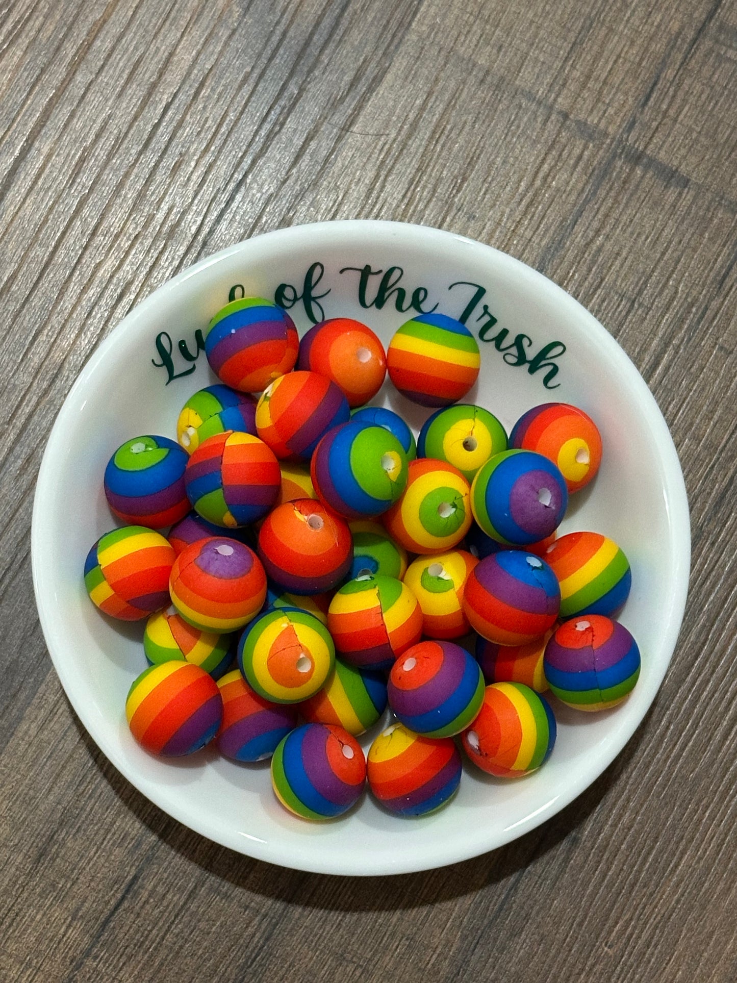 15mm Printed Silicone Beads