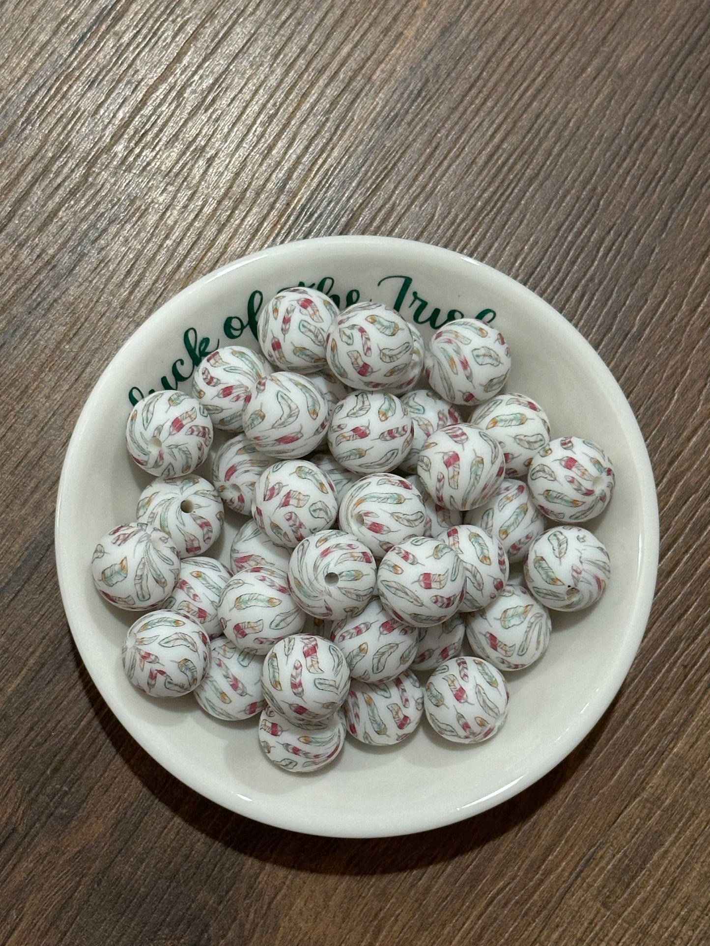 15mm Printed Silicone Beads