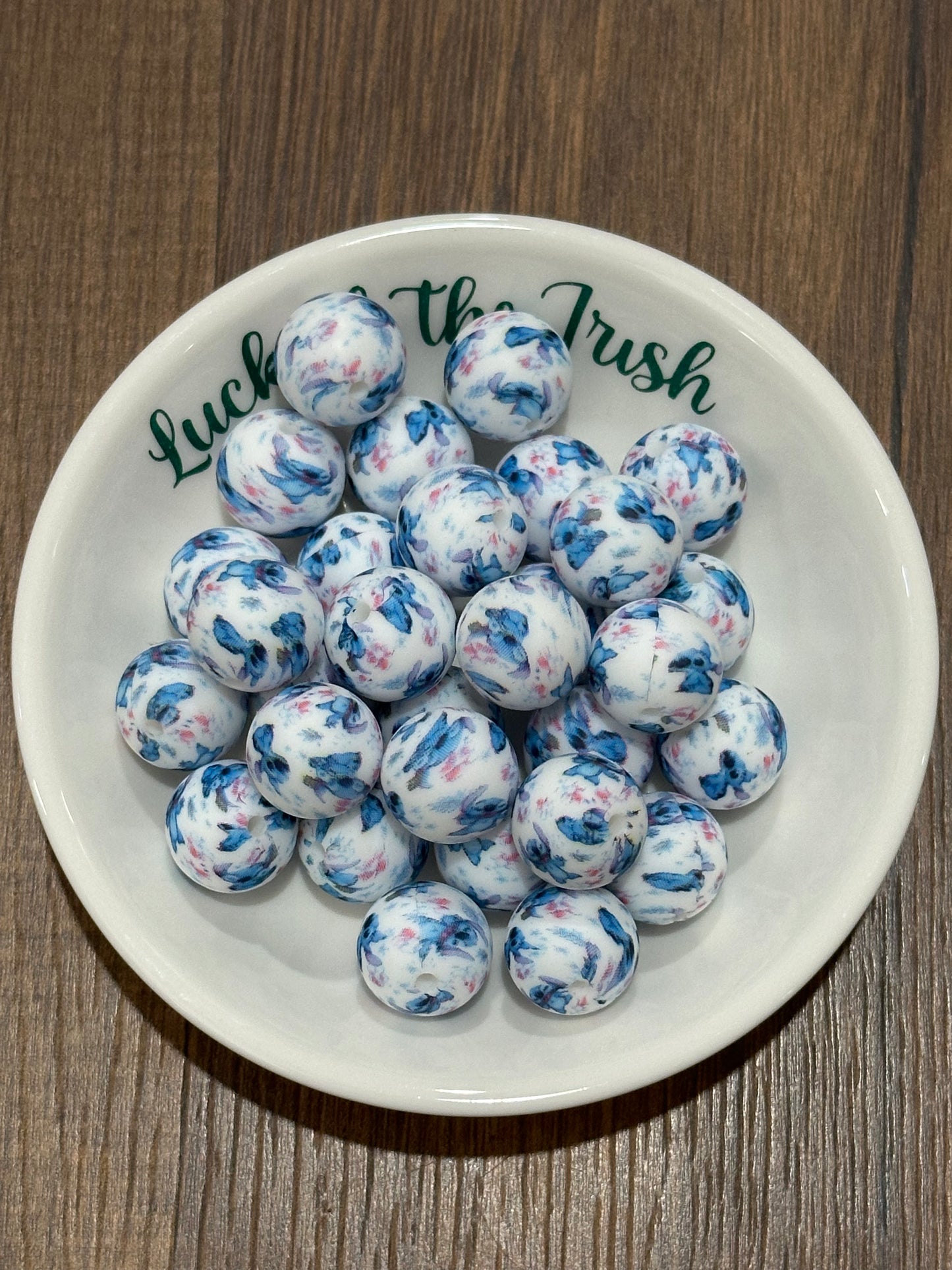 15mm Printed Silicone Beads