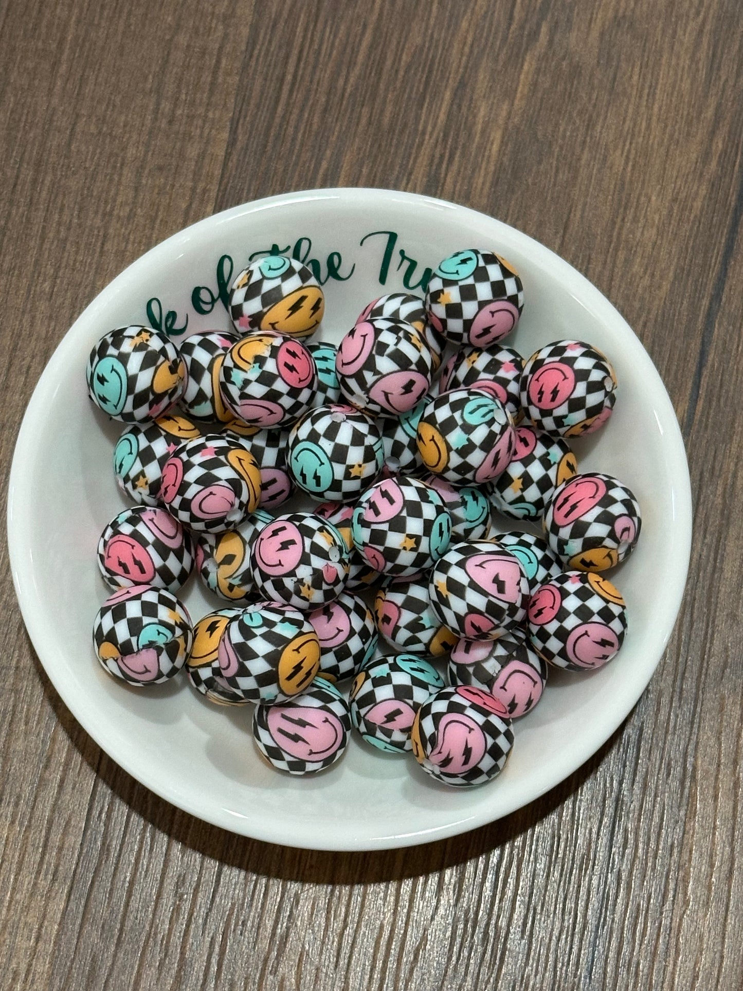 15mm Printed Silicone Beads