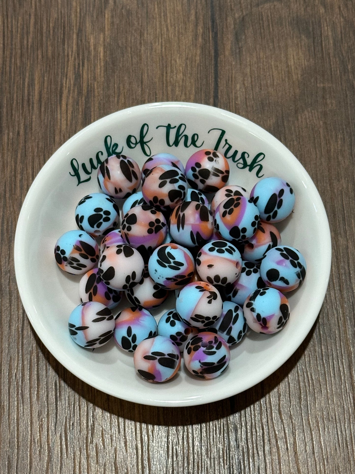 15mm Printed Silicone Beads